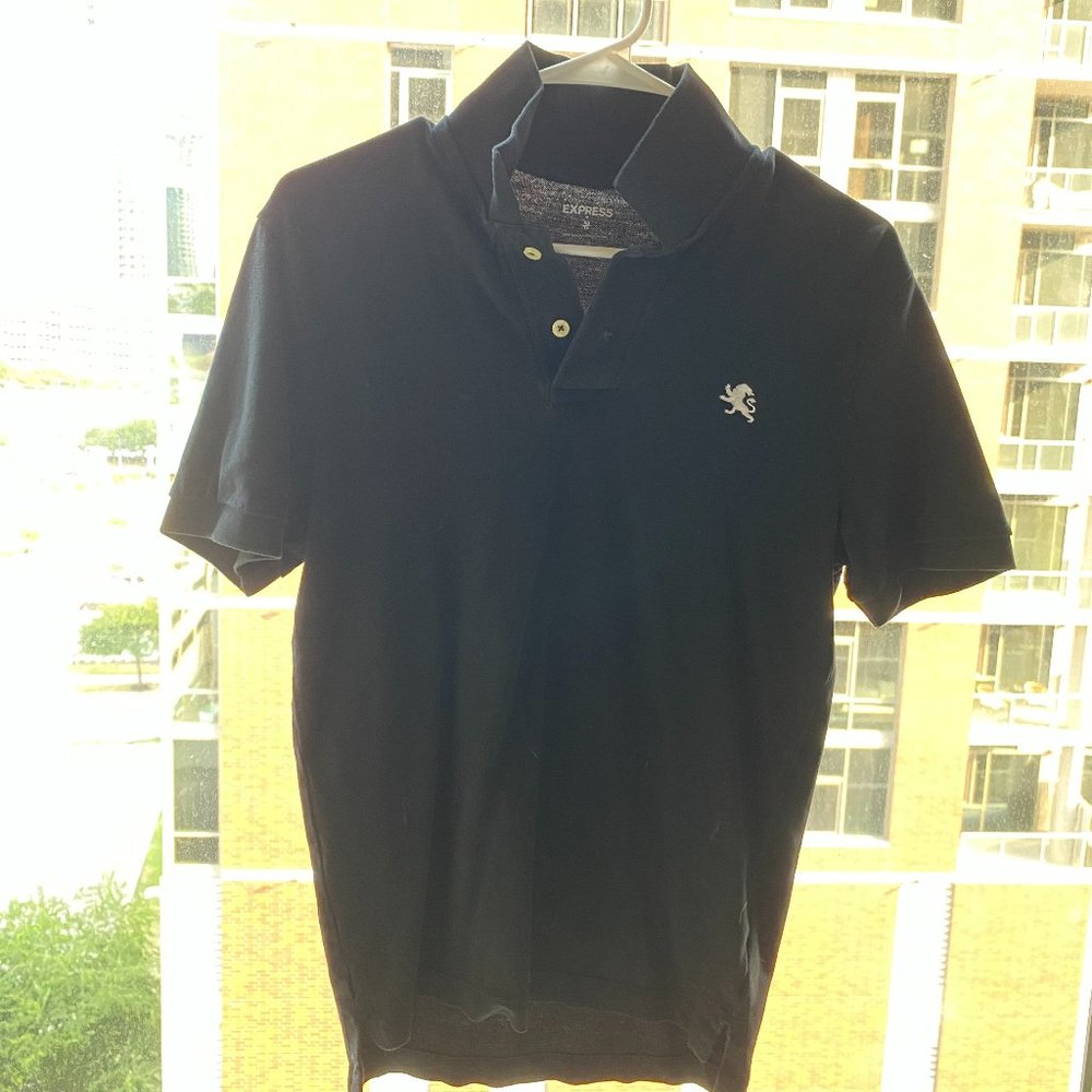 Express Mens XS Black Polo